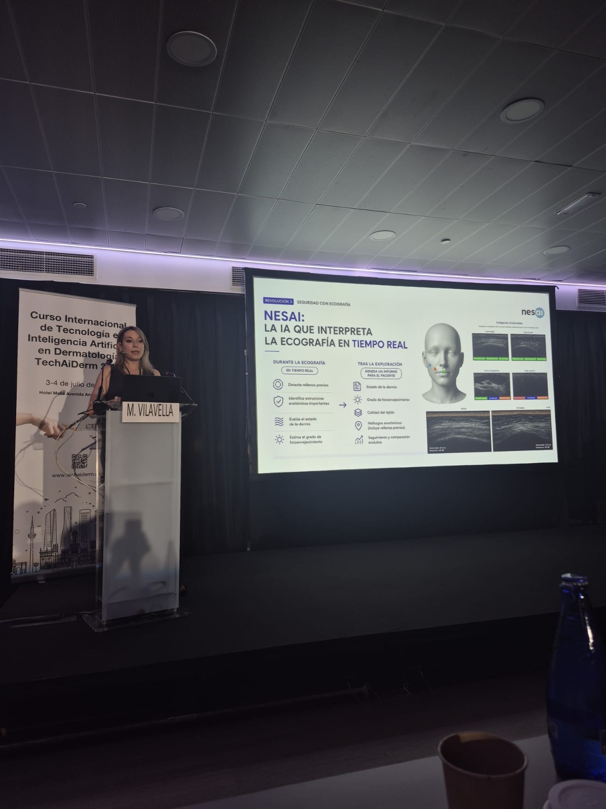 Dra. Marta Vilavella presentando Nesai como innovación en dermoestética en TechAiDerm 2026